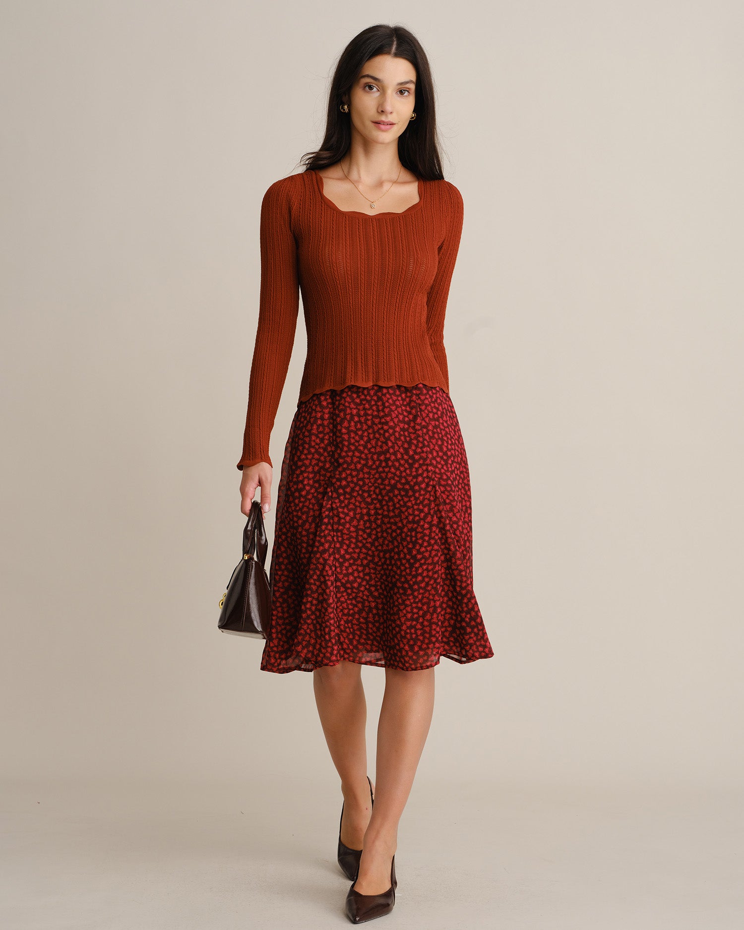 Women's Woven Polyester Skirt - RIHOAS - 03