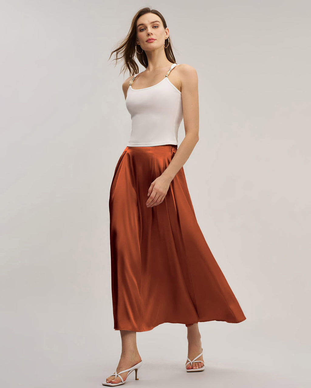 Women's Woven Polyester Skirt Bottoms - RIHOAS