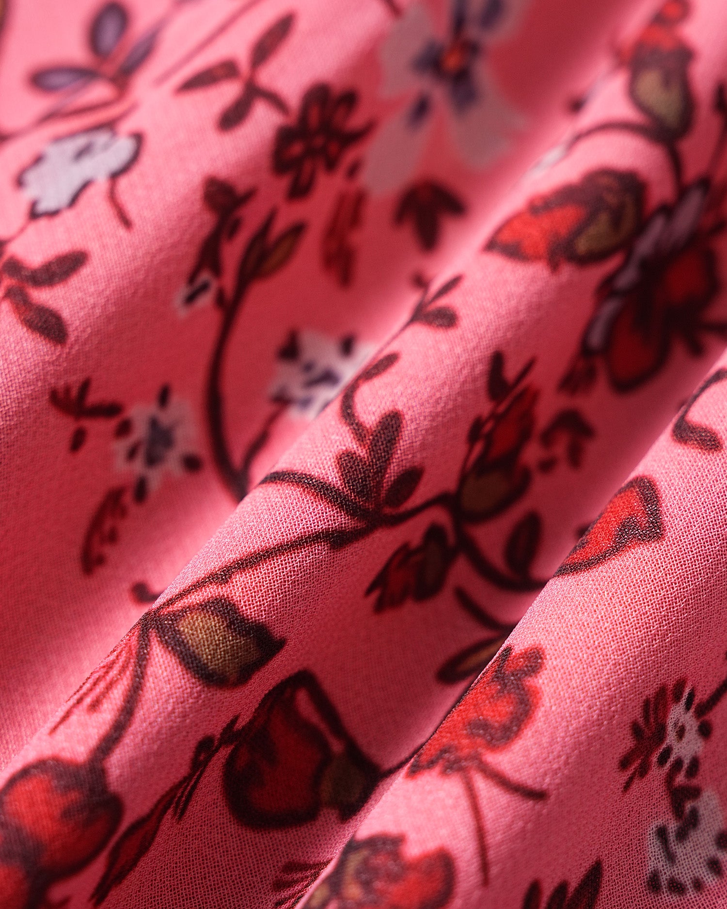 Pink Elastic Waist Floral Mini Skirt 05