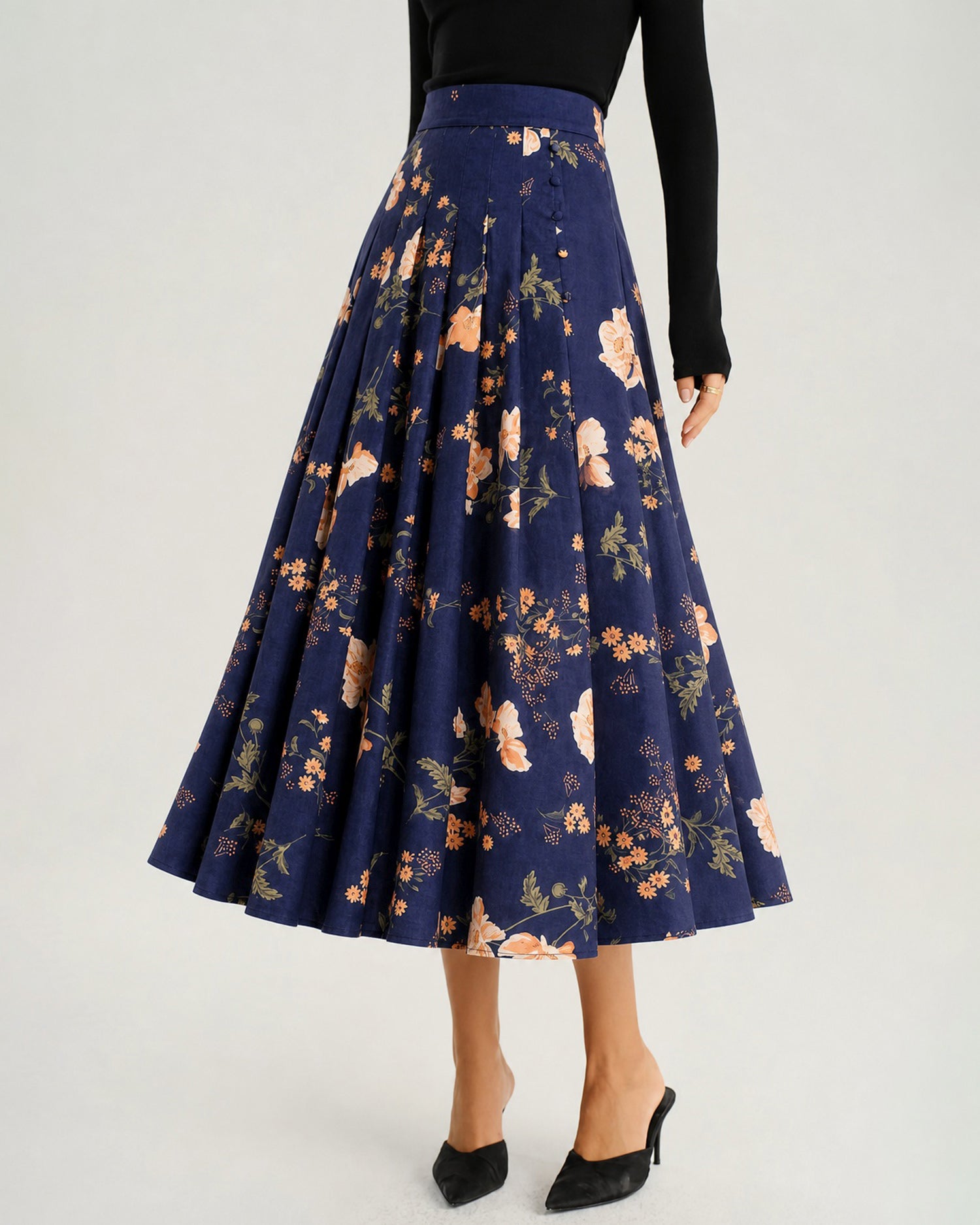 Women's Woven Polyester Skirt - RIHOAS