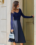 Women's Woven Polyester Skirt Bottoms - RIHOAS