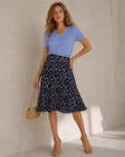 Women's Woven Polyester Skirt - RIHOAS