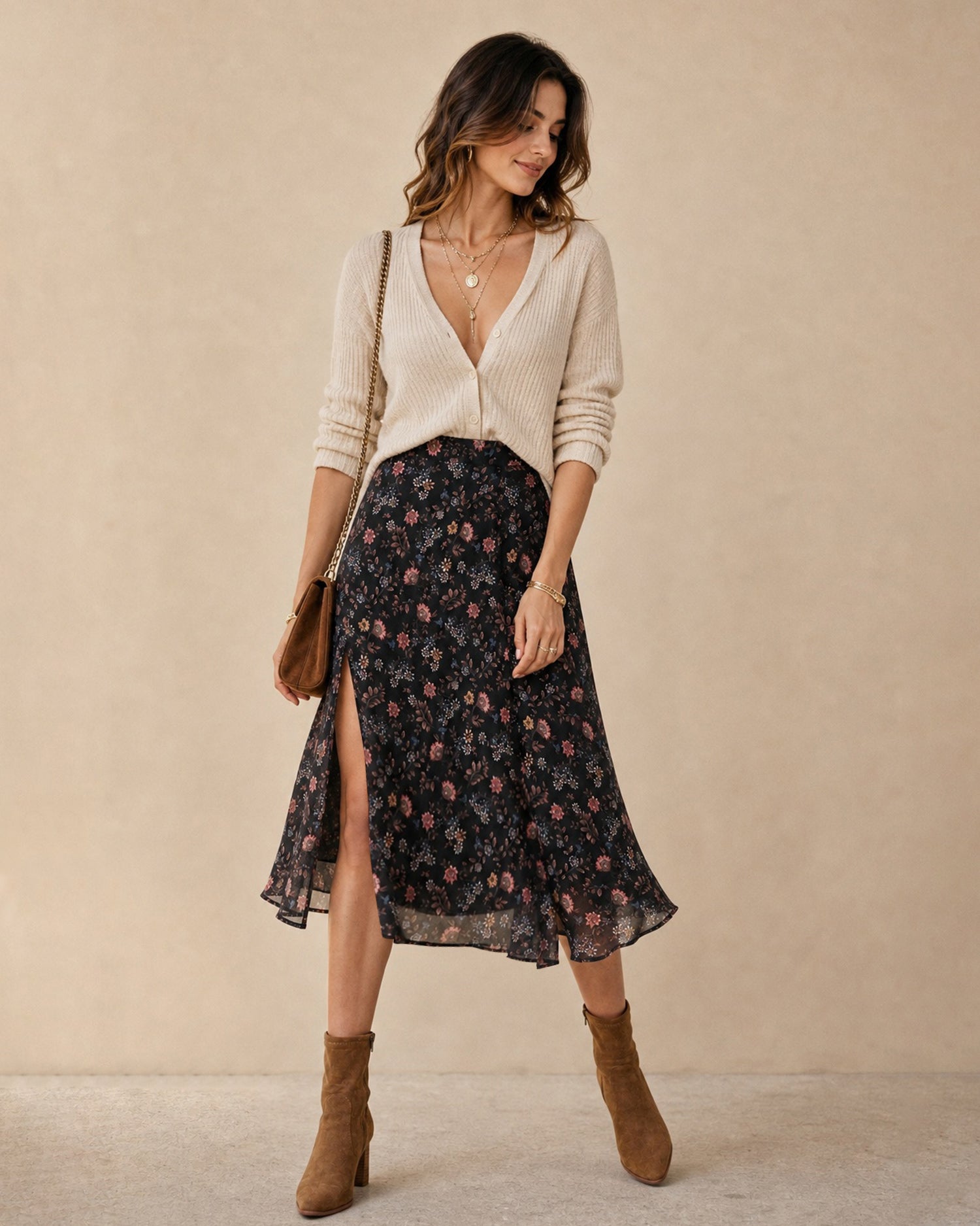 Women's Woven Polyester Skirt - RIHOAS - 01