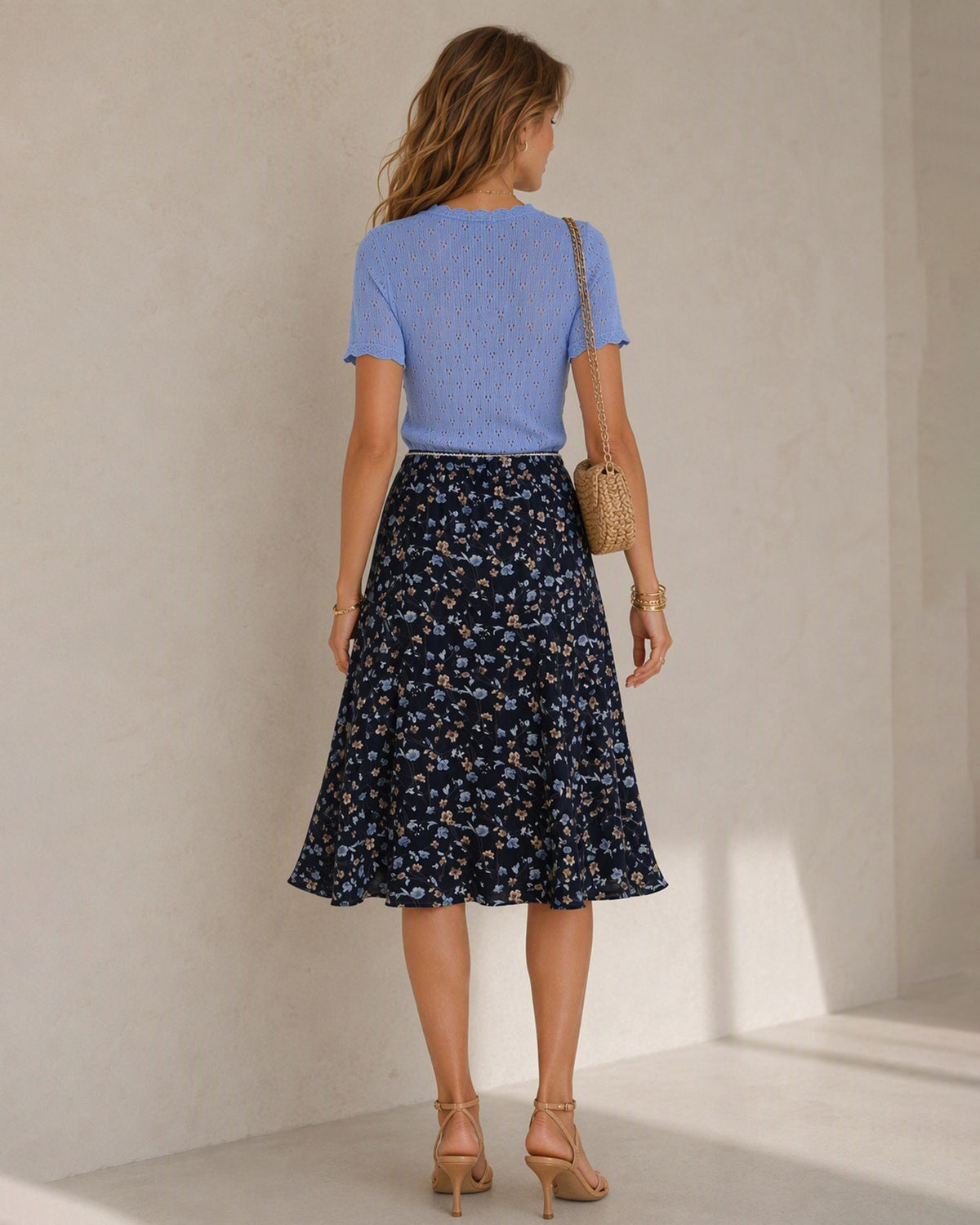 Women's Woven Polyester Skirt - RIHOAS