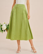 Women's Woven Polyester Skirt Bottoms - RIHOAS