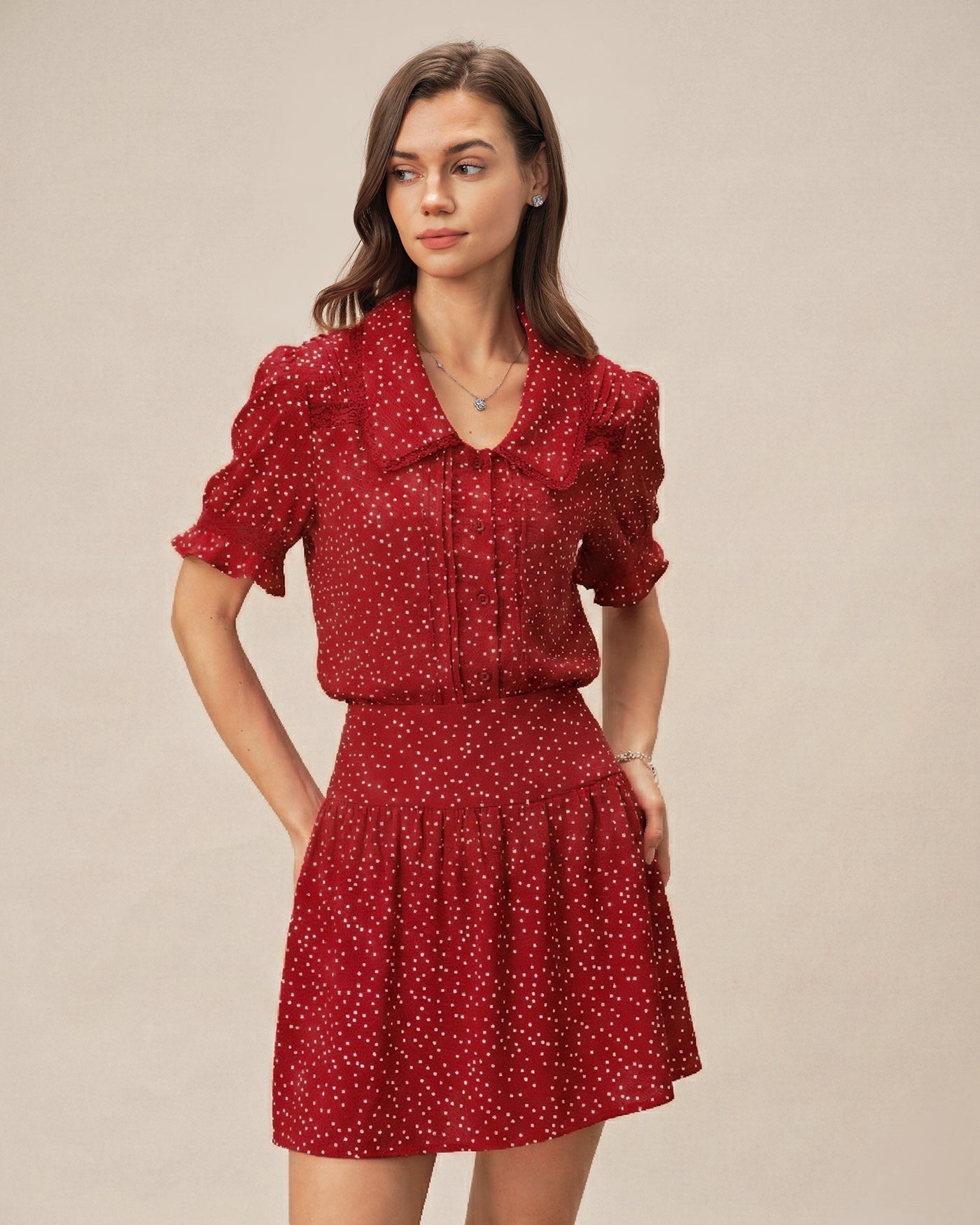 Women's Woven Polyester Skirt Bottoms - RIHOAS