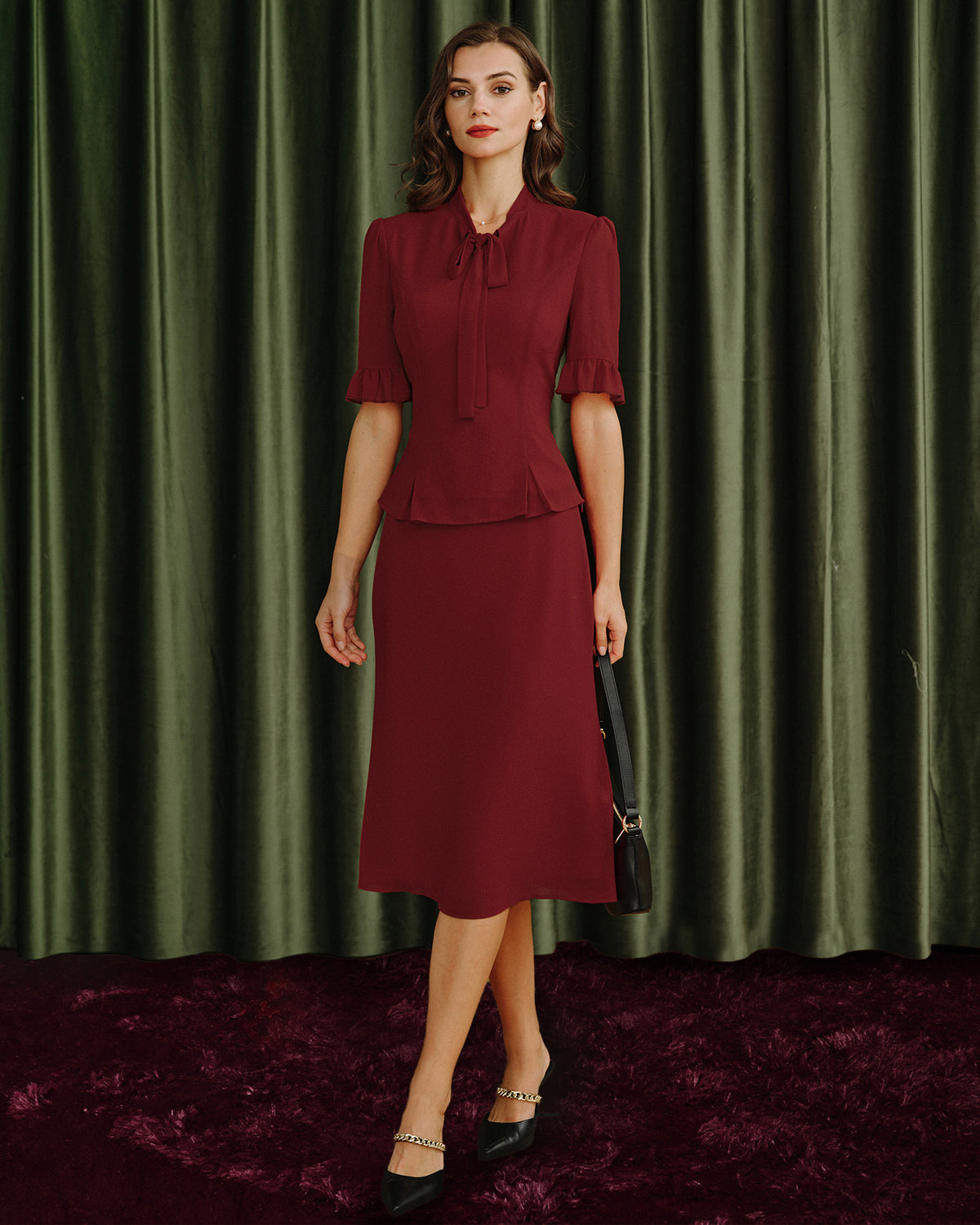 Women's Woven Polyester Skirt Bottoms - RIHOAS