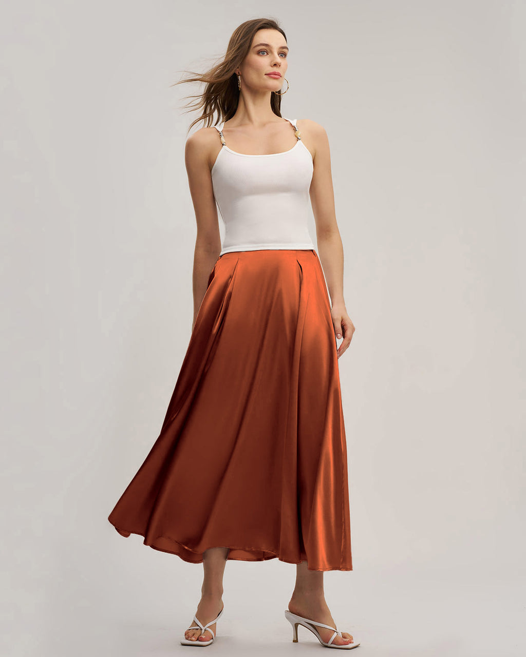 Women's Woven Polyester Skirt Bottoms - RIHOAS