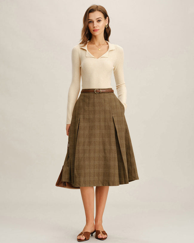 Women's Woven Polyester Skirt Bottoms - RIHOAS