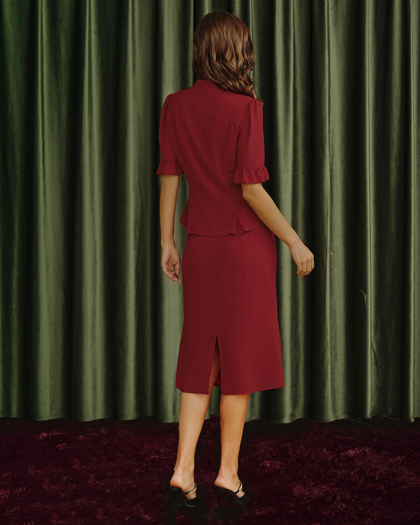 Women's Woven Polyester Skirt Bottoms - RIHOAS