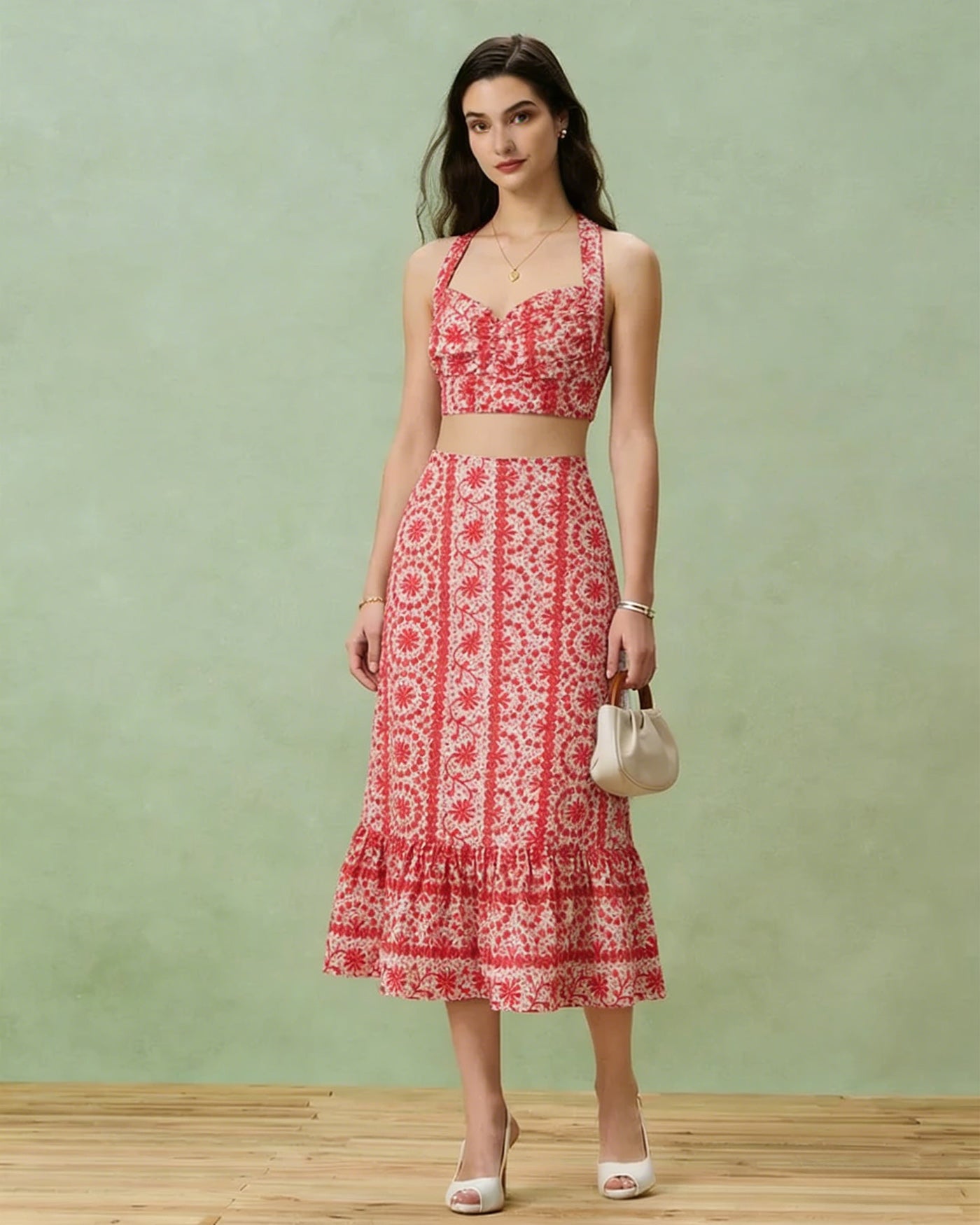 floral embroidered vacay midi dress rahi Bethea Midi Dress in Eva Floral Mix Black main image 1
