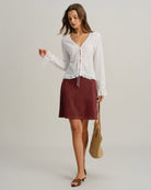Women's Woven Polyester Skirt Bottoms - RIHOAS