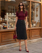 Women's Woven Polyester Skirt Bottoms - RIHOAS