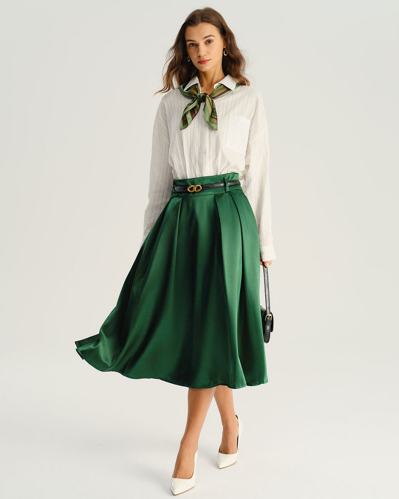 Women's Woven Polyester Skirt Bottoms - RIHOAS