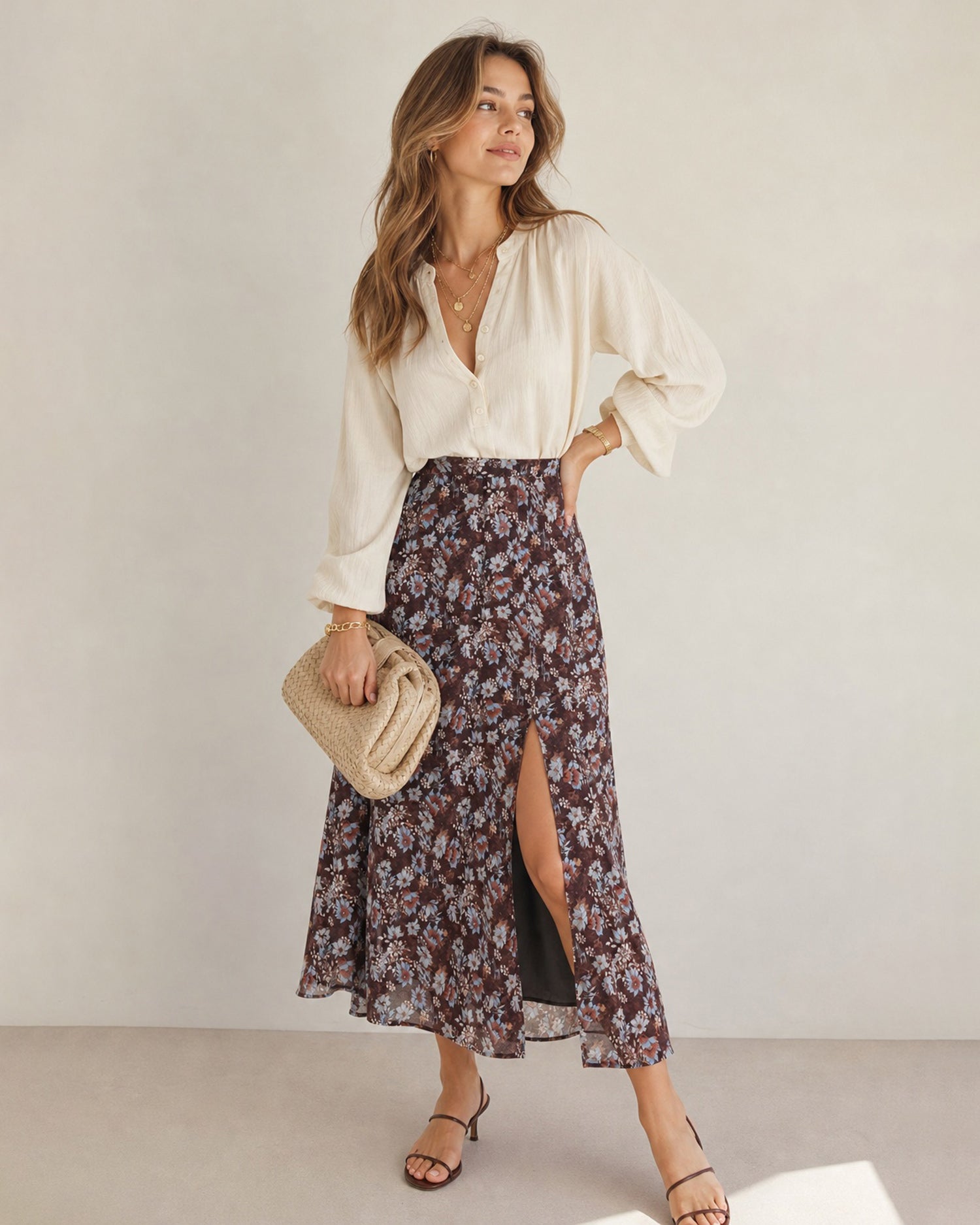 Women's Woven Polyester Skirt - RIHOAS - 01