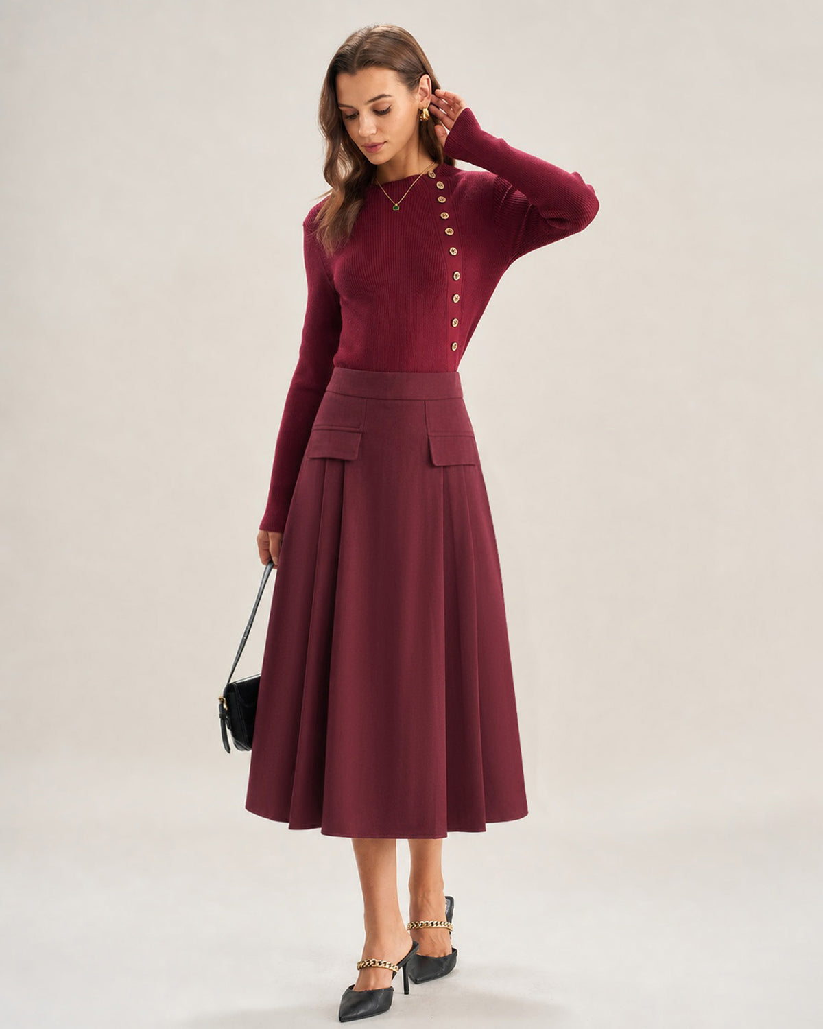 Women's Woven Polyester Skirt - RIHOAS - 01