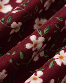 Red Elastic Waist Floral Mini Skirt 06