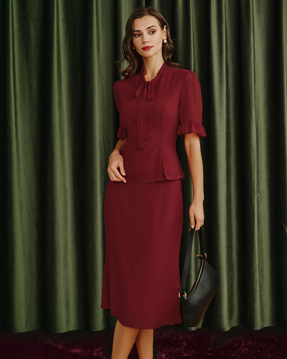 Women's Woven Polyester Skirt Bottoms - RIHOAS