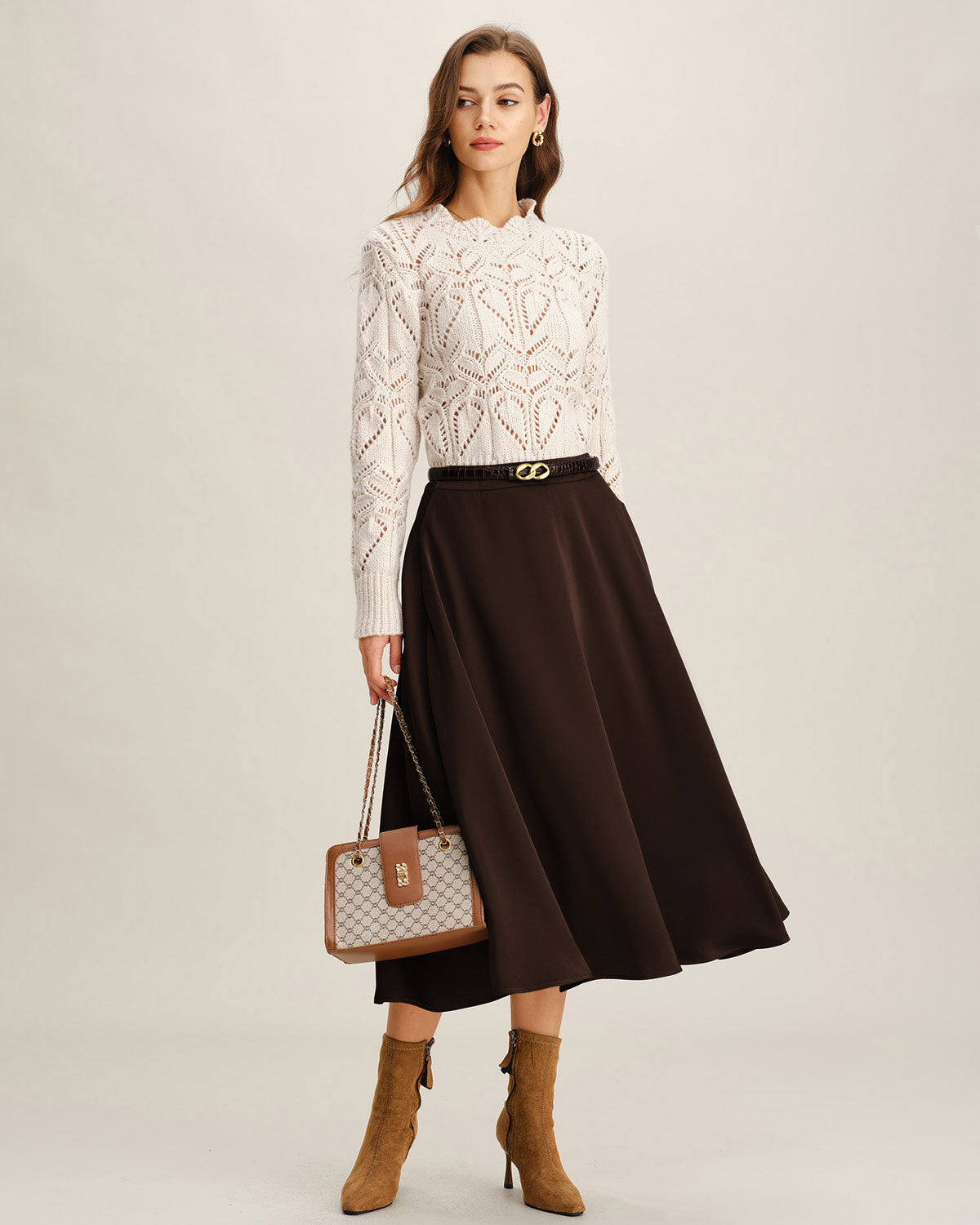 Women's Woven Polyester Skirt Bottoms - RIHOAS