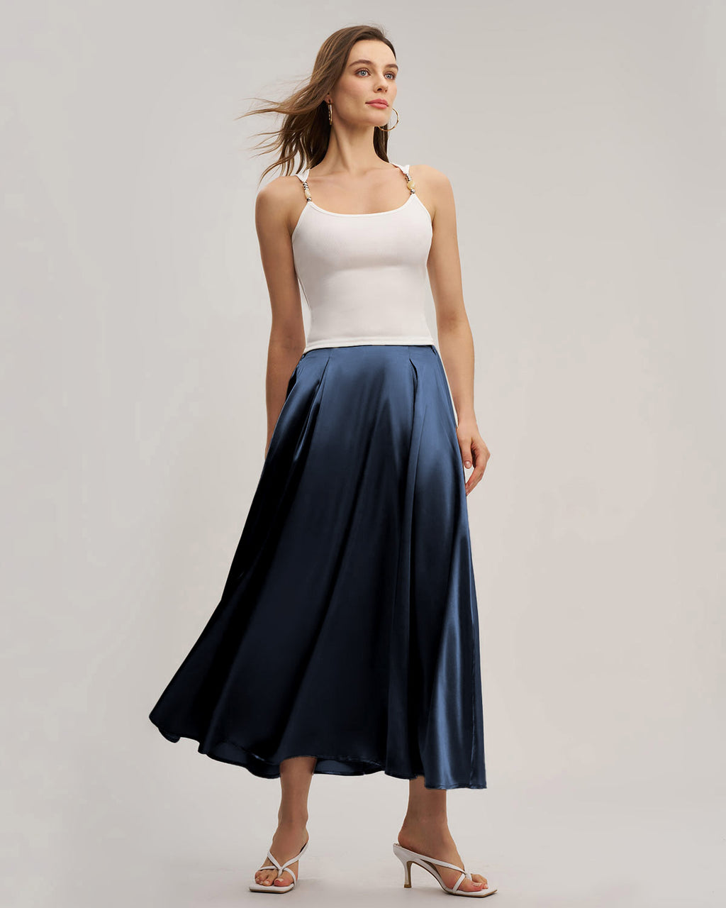Women's Woven Polyester Skirt Bottoms - RIHOAS
