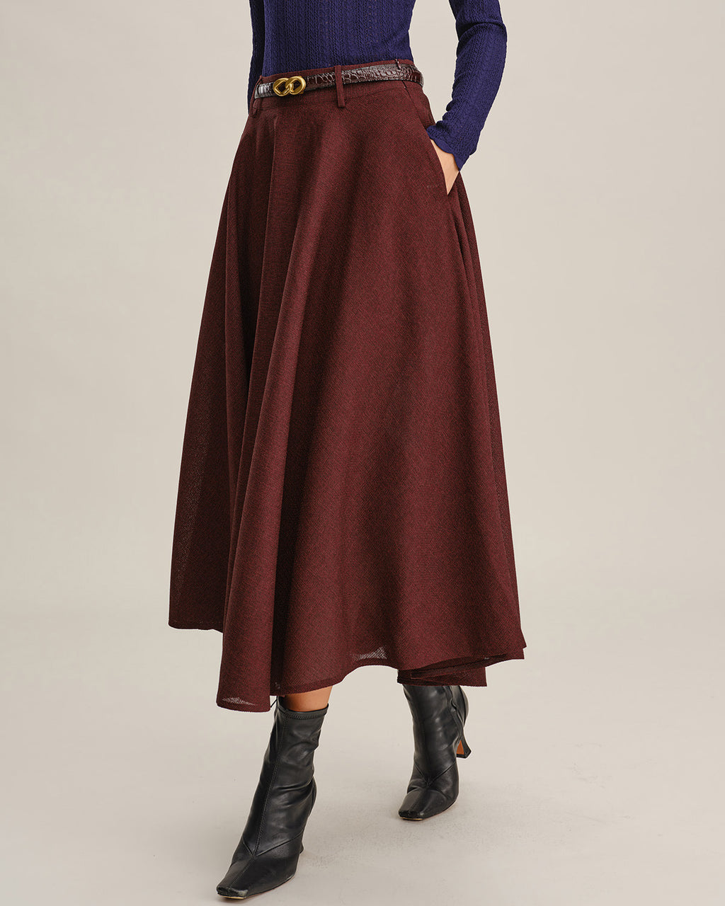 Women's Woven Polyester Skirt Bottoms - RIHOAS