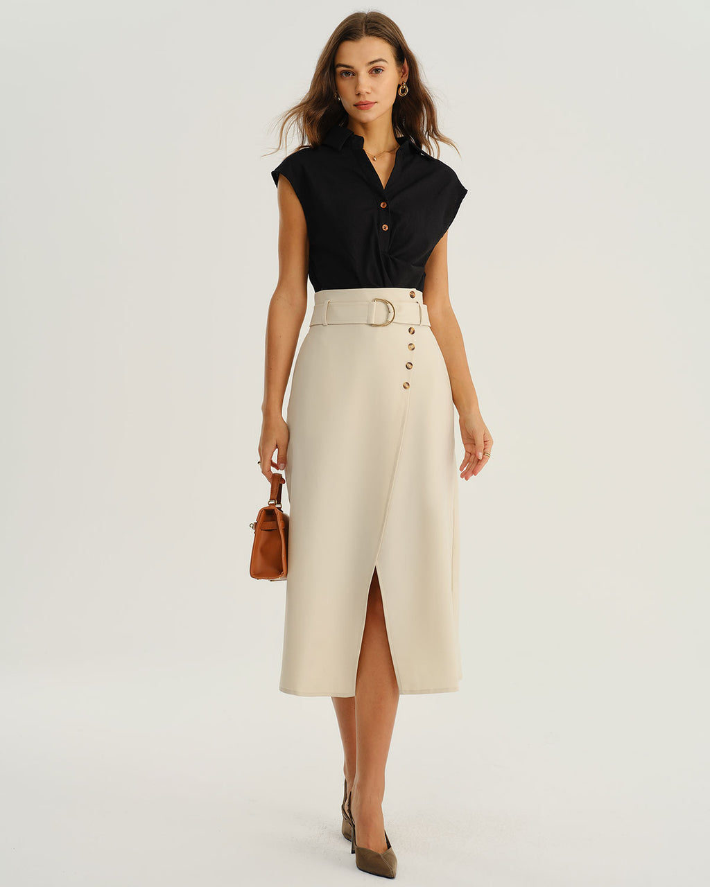 Women's Woven Polyester Skirt Bottoms - RIHOAS