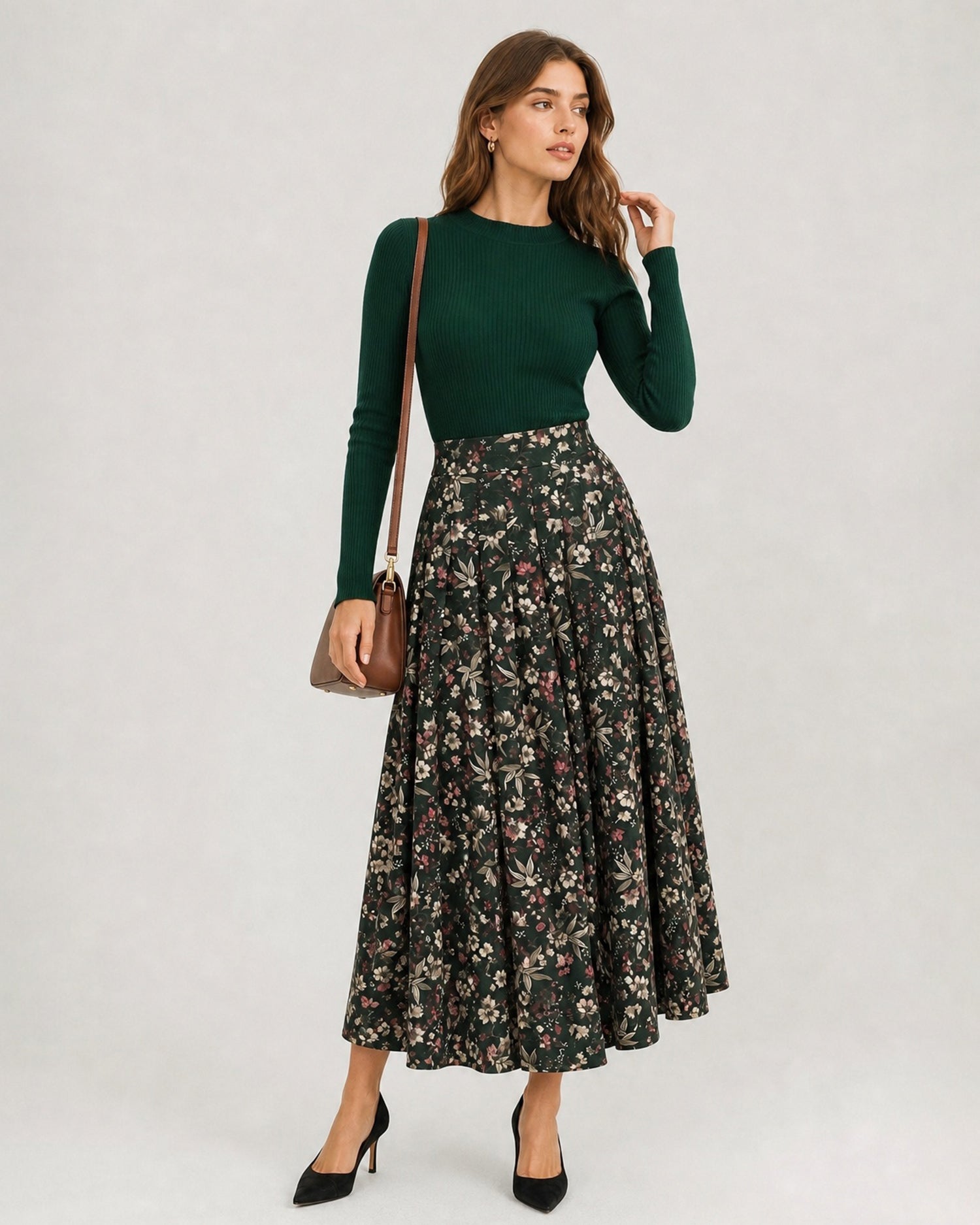 Women's Woven Polyester Skirt - RIHOAS - 02