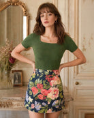Women's Woven Polyester Skirt - RIHOAS
