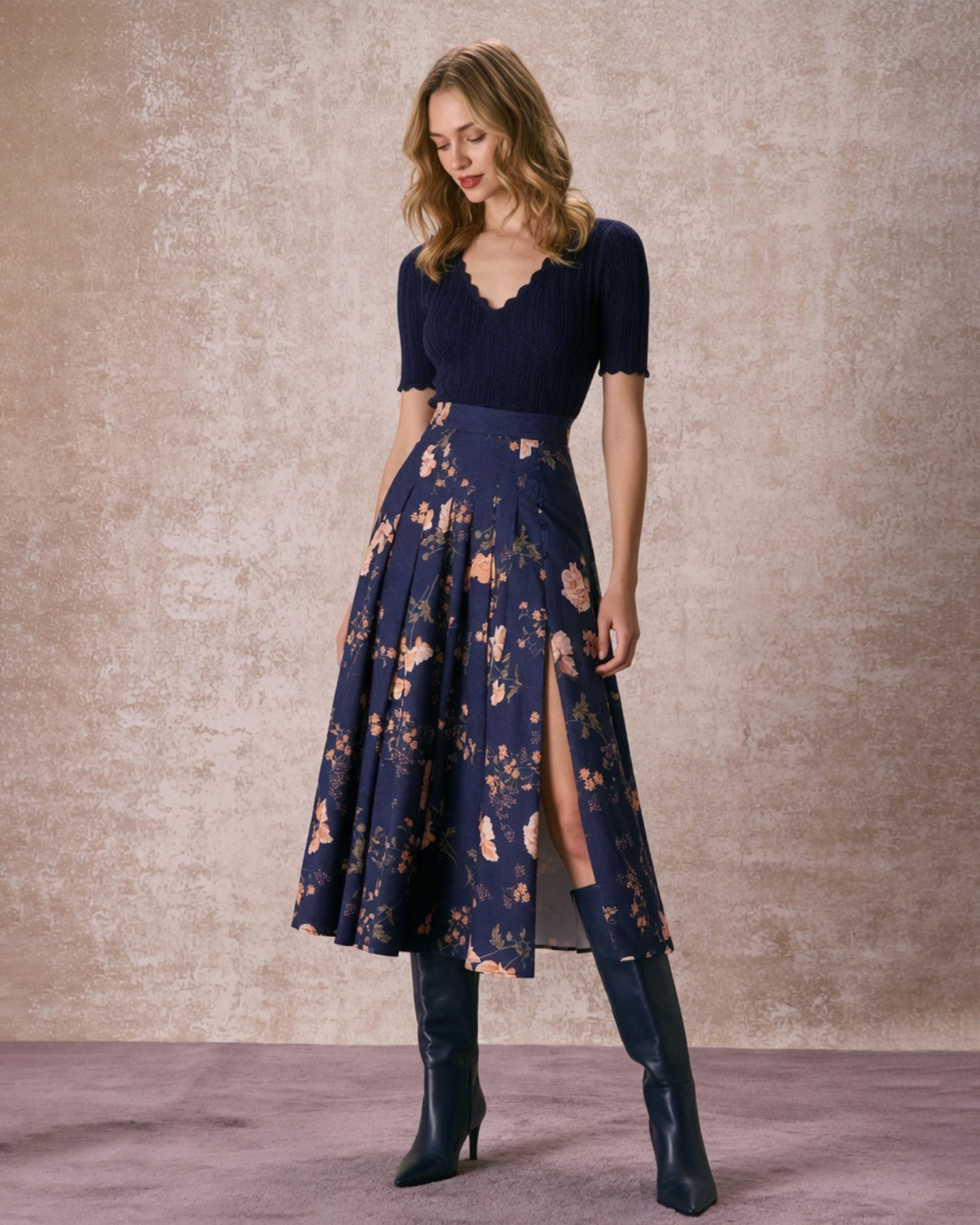 Women's Woven Polyester Skirt - RIHOAS