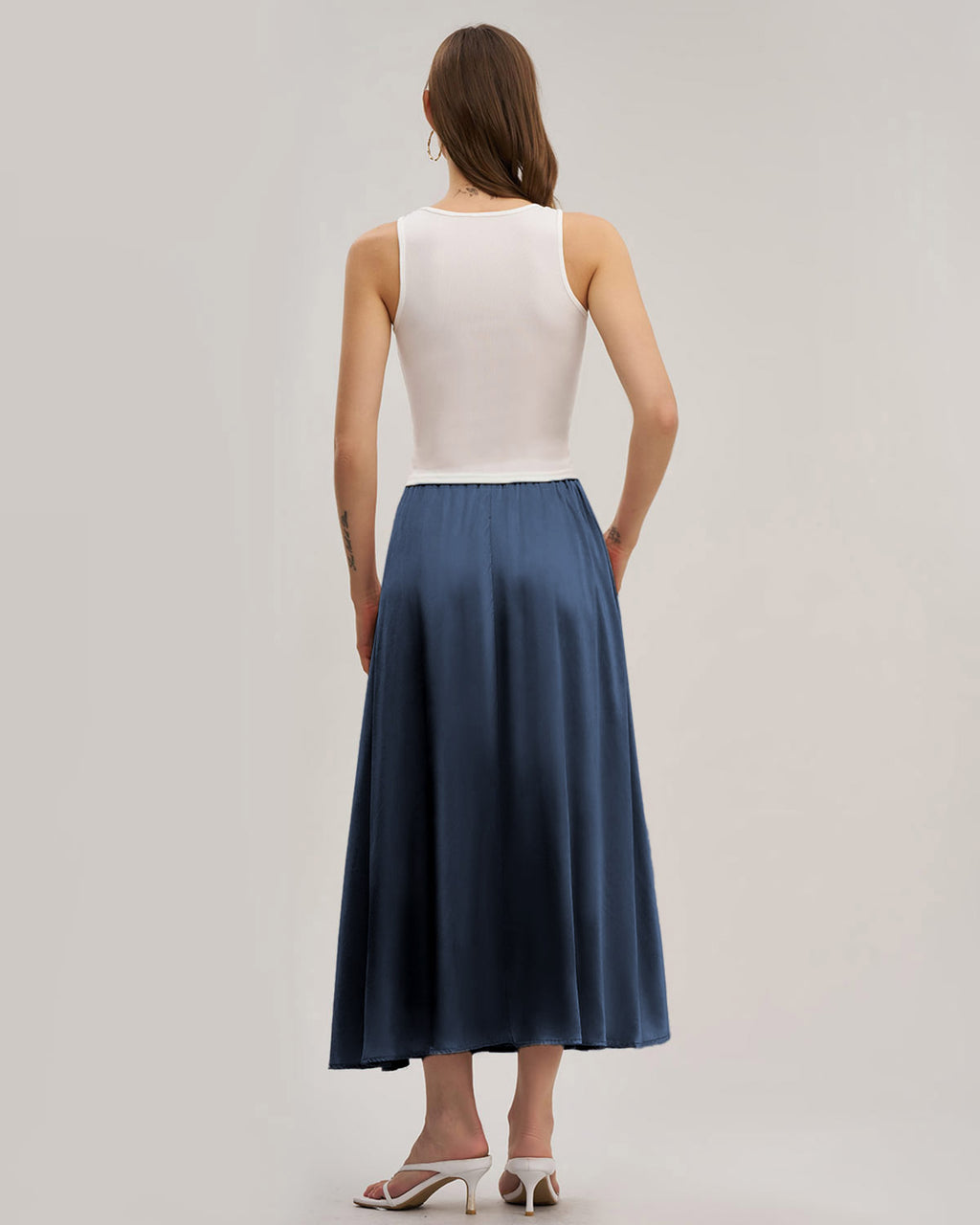 Women's Woven Polyester Skirt Bottoms - RIHOAS
