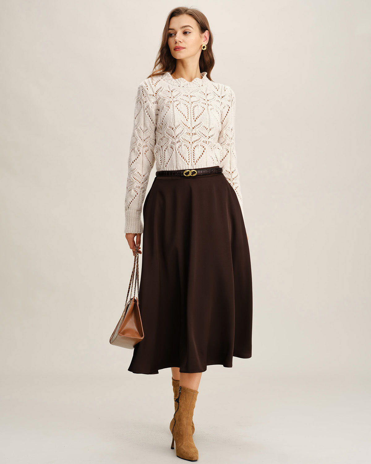 Women's Woven Polyester Skirt Bottoms - RIHOAS