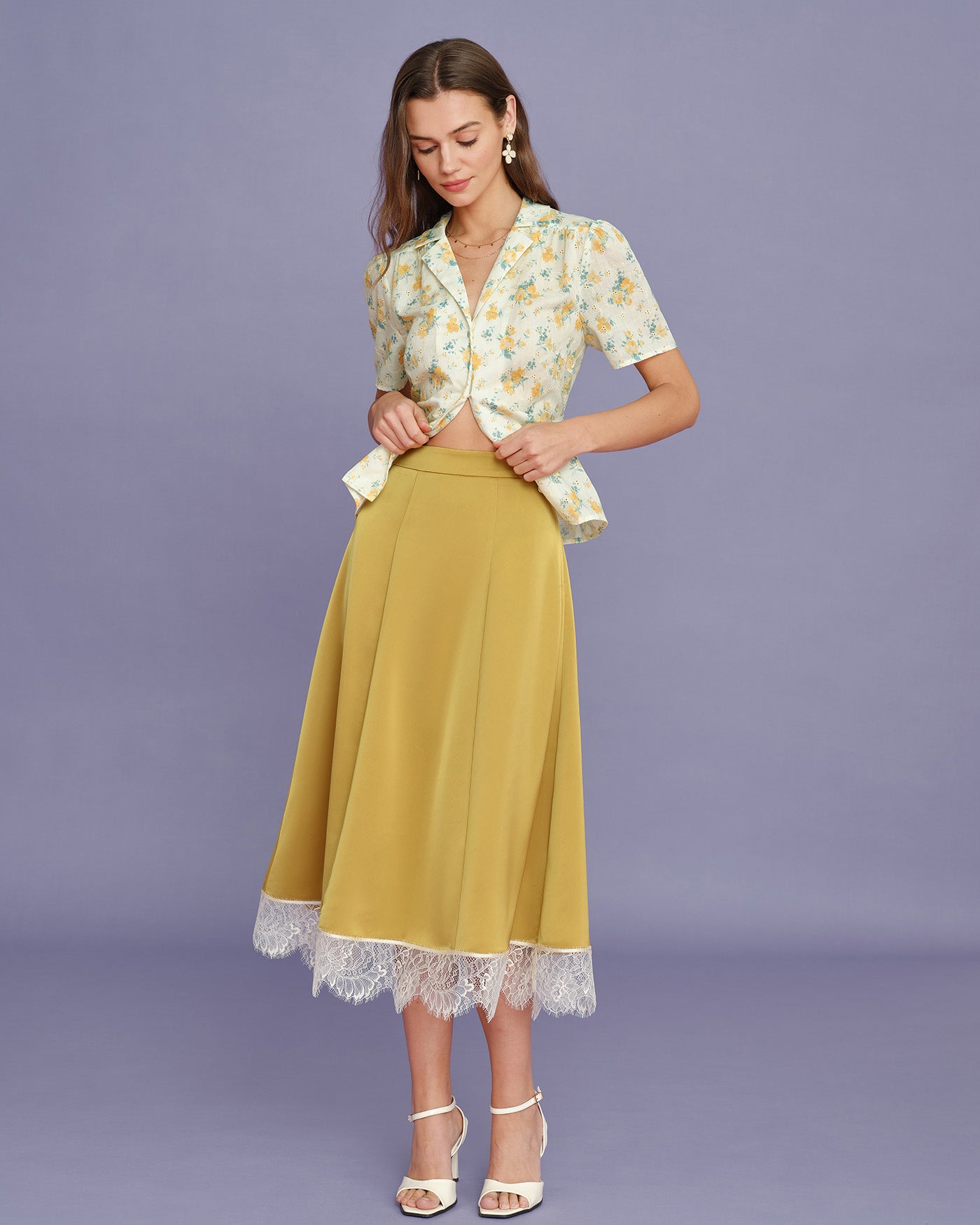 Women's Woven Polyester Skirt Bottoms - RIHOAS