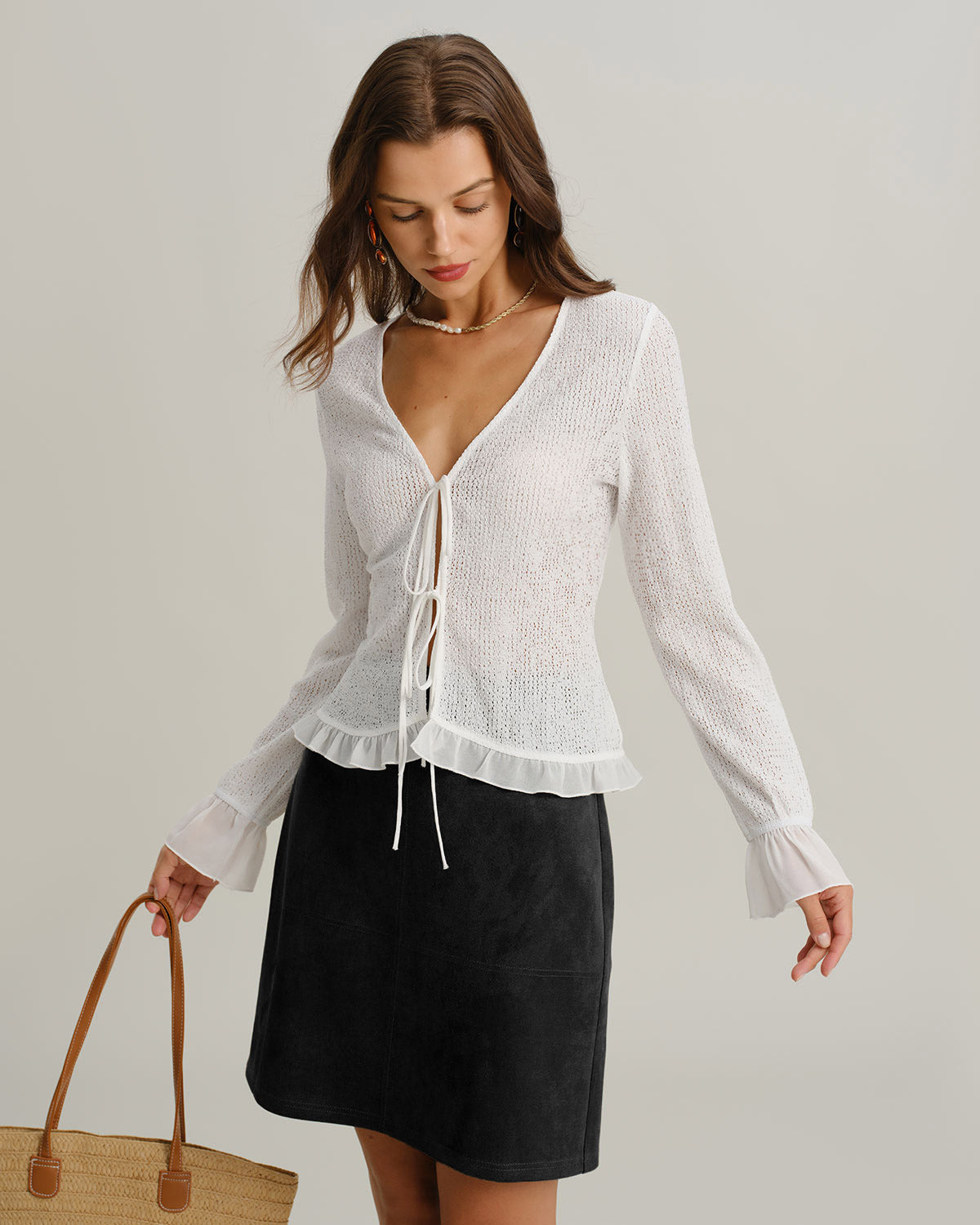 Women's Woven Polyester Skirt Bottoms - RIHOAS