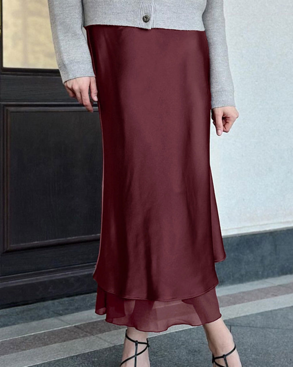 Women's Woven Polyester Skirt Bottoms - RIHOAS