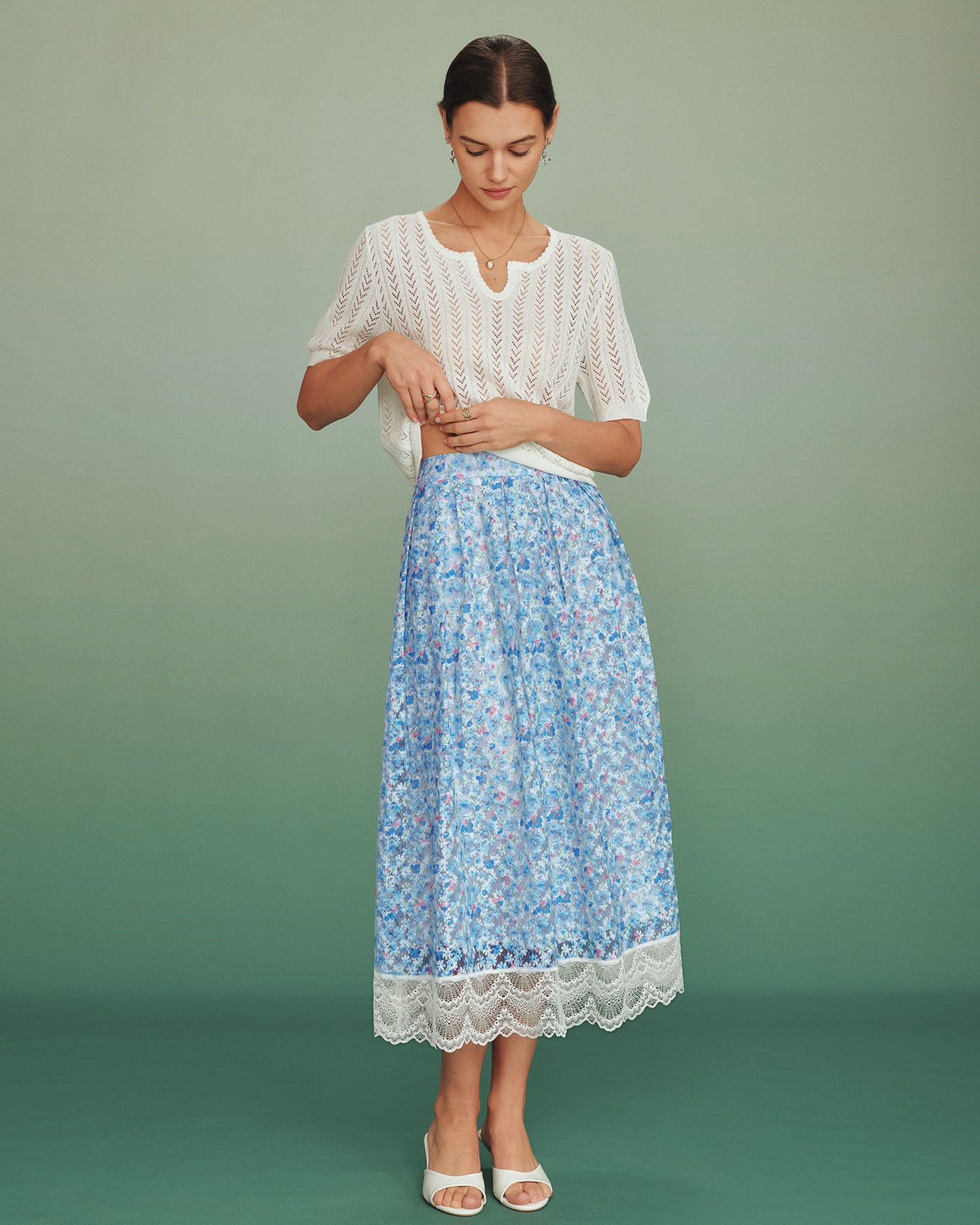 Women's Woven Polyester Skirt Bottoms - RIHOAS
