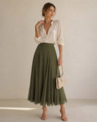 Women's Woven Polyester Skirt - RIHOAS