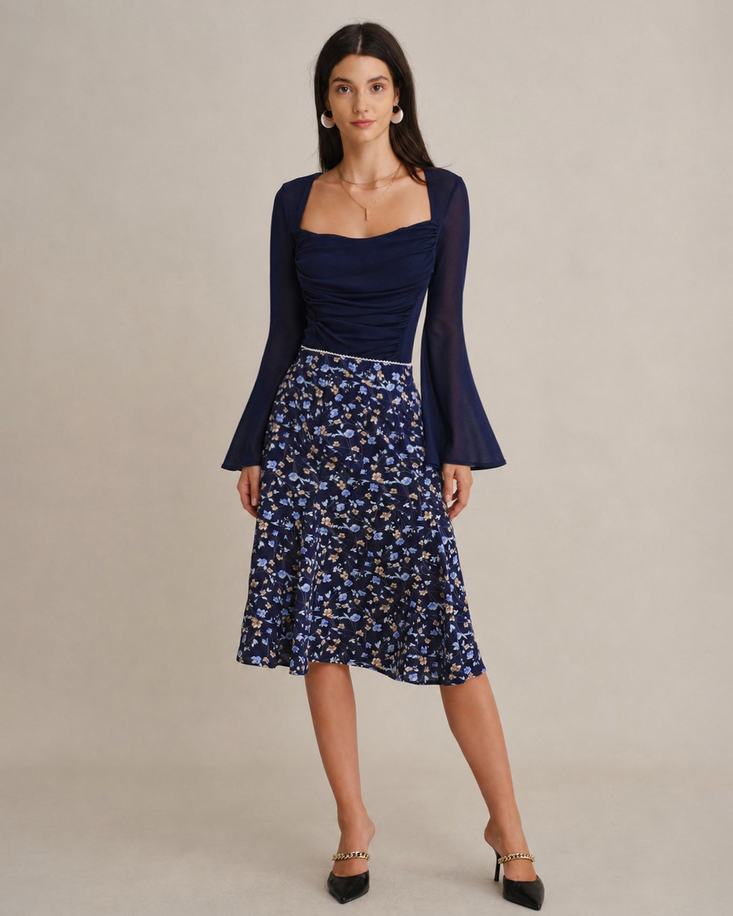 Women's Woven Polyester Skirt - RIHOAS - 02