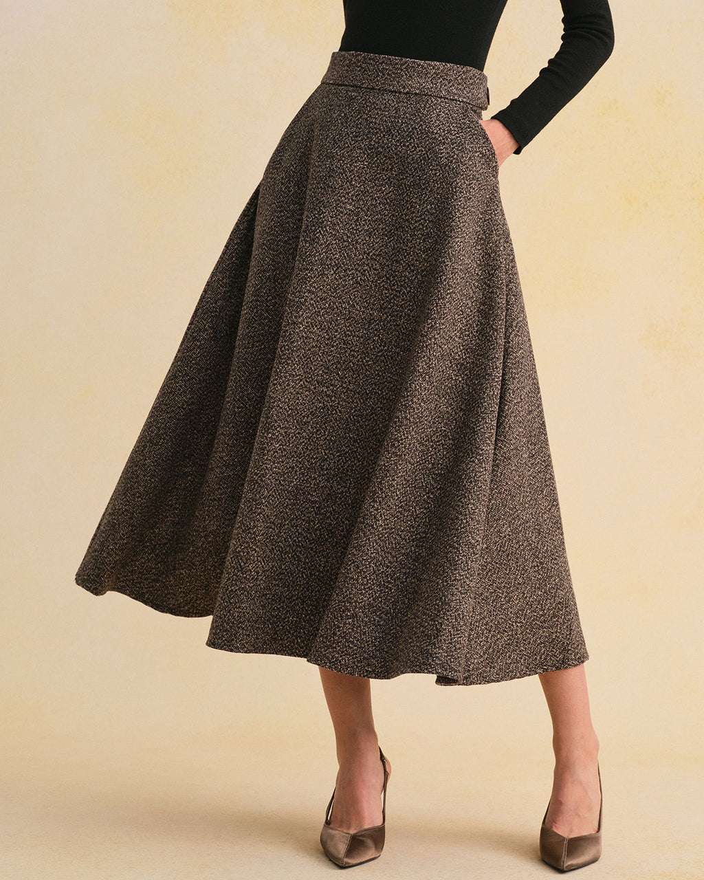 Women's Woven Polyester Skirt Bottoms - RIHOAS