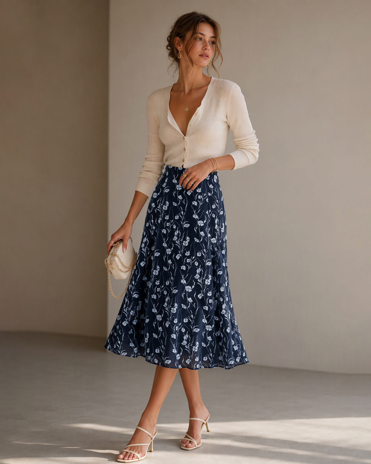 Women's Woven Polyester Skirt - RIHOAS