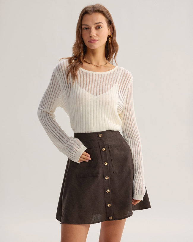 Women's Woven Polyester Skirt Bottoms - RIHOAS