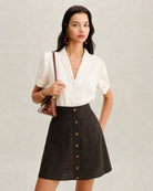 Women's Woven Polyester Skirt Bottoms - RIHOAS