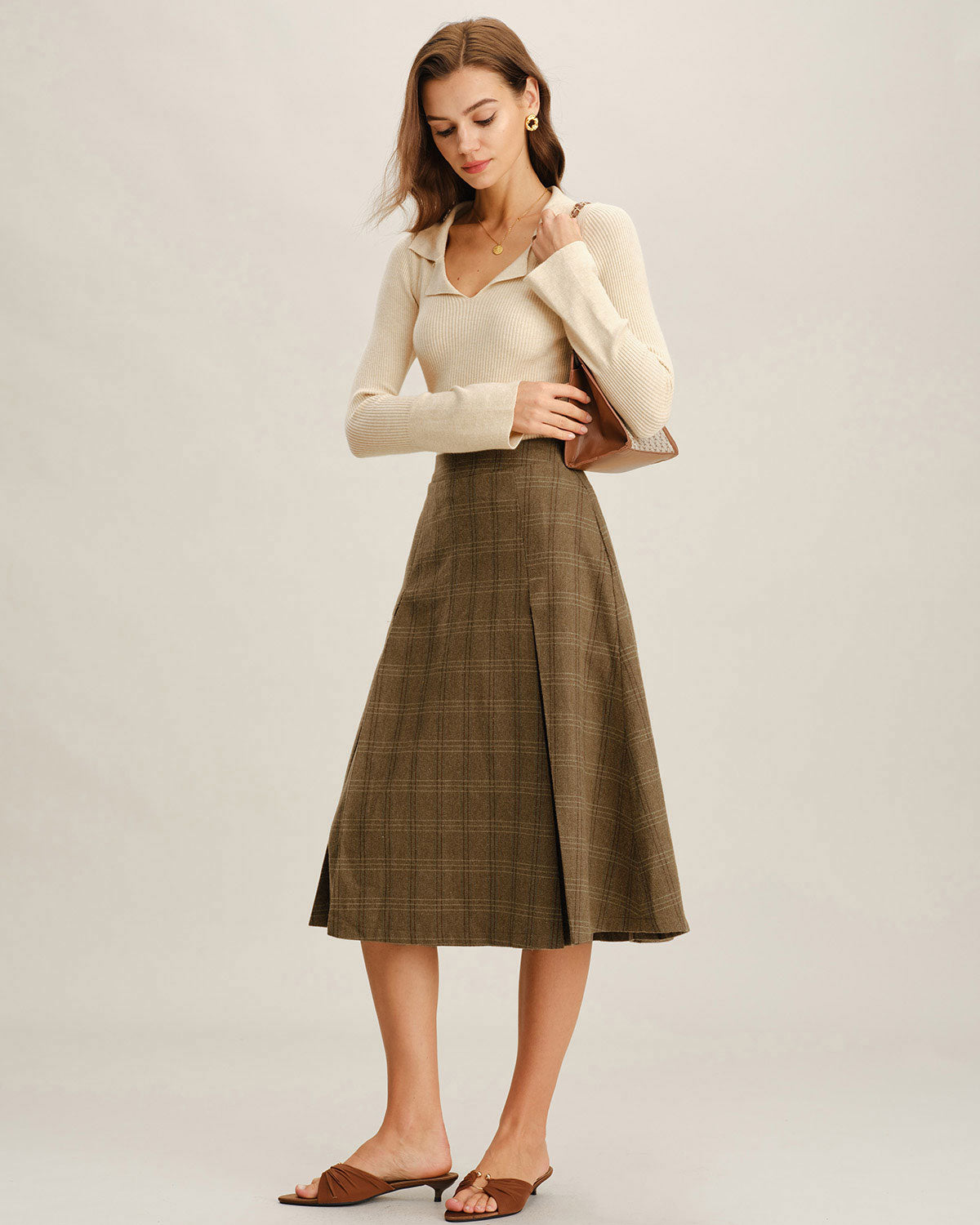 Women's Woven Polyester Skirt Bottoms - RIHOAS