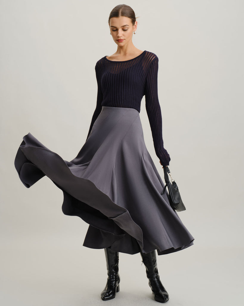 Women's Woven Polyester Skirt Bottoms - RIHOAS