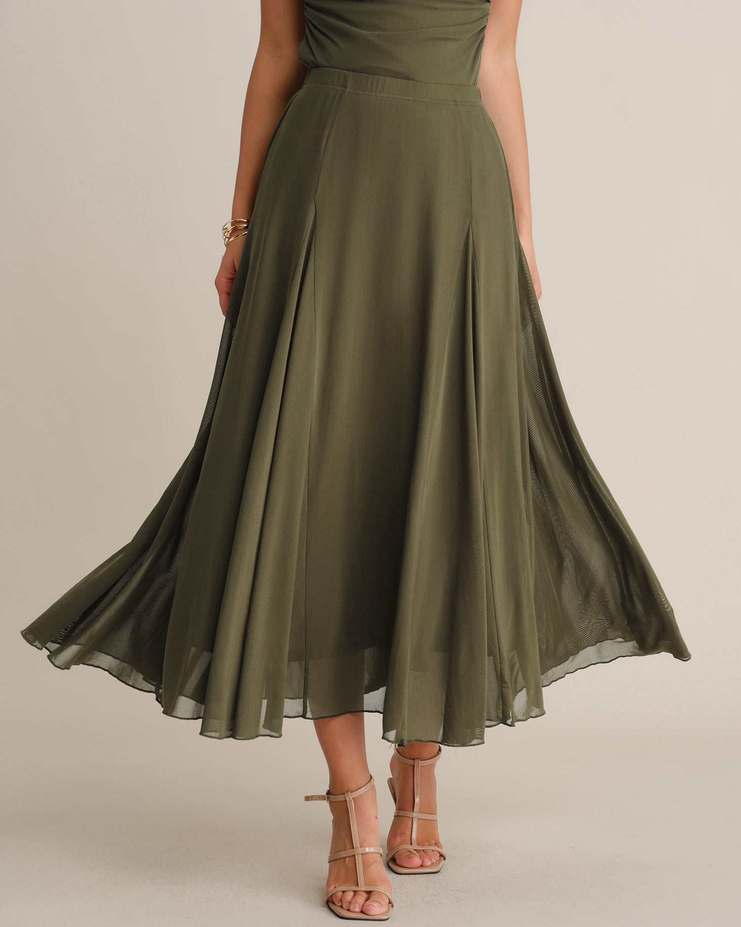 Women's Woven Polyester Skirt - RIHOAS - 03