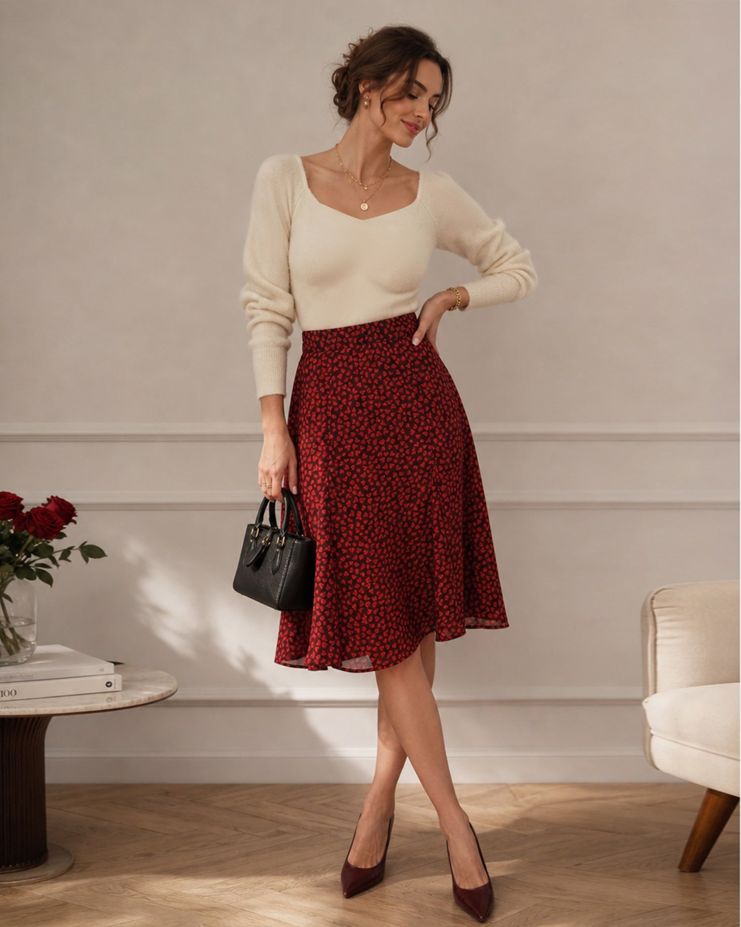 Women's Woven Polyester Skirt - RIHOAS