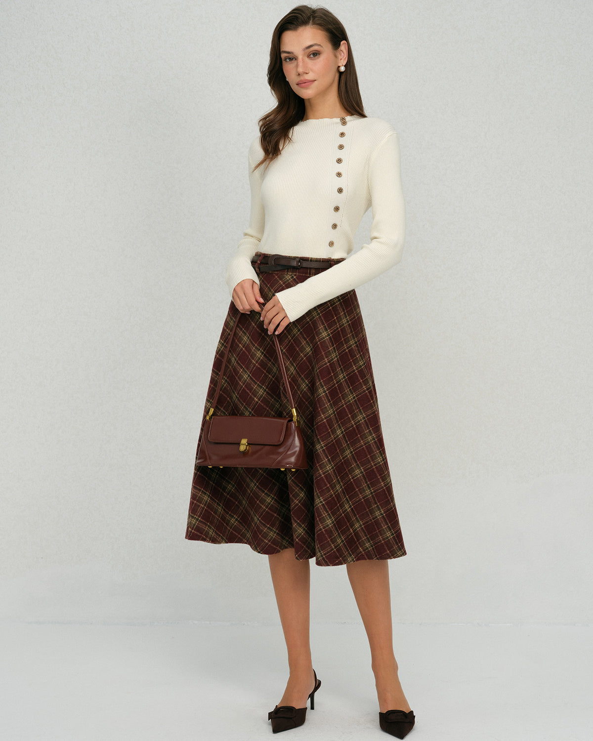 Women's Woven Polyester Skirt Bottoms - RIHOAS