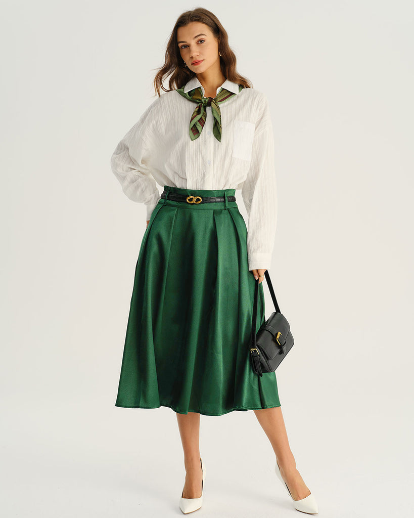 Women's Woven Polyester Skirt Bottoms - RIHOAS