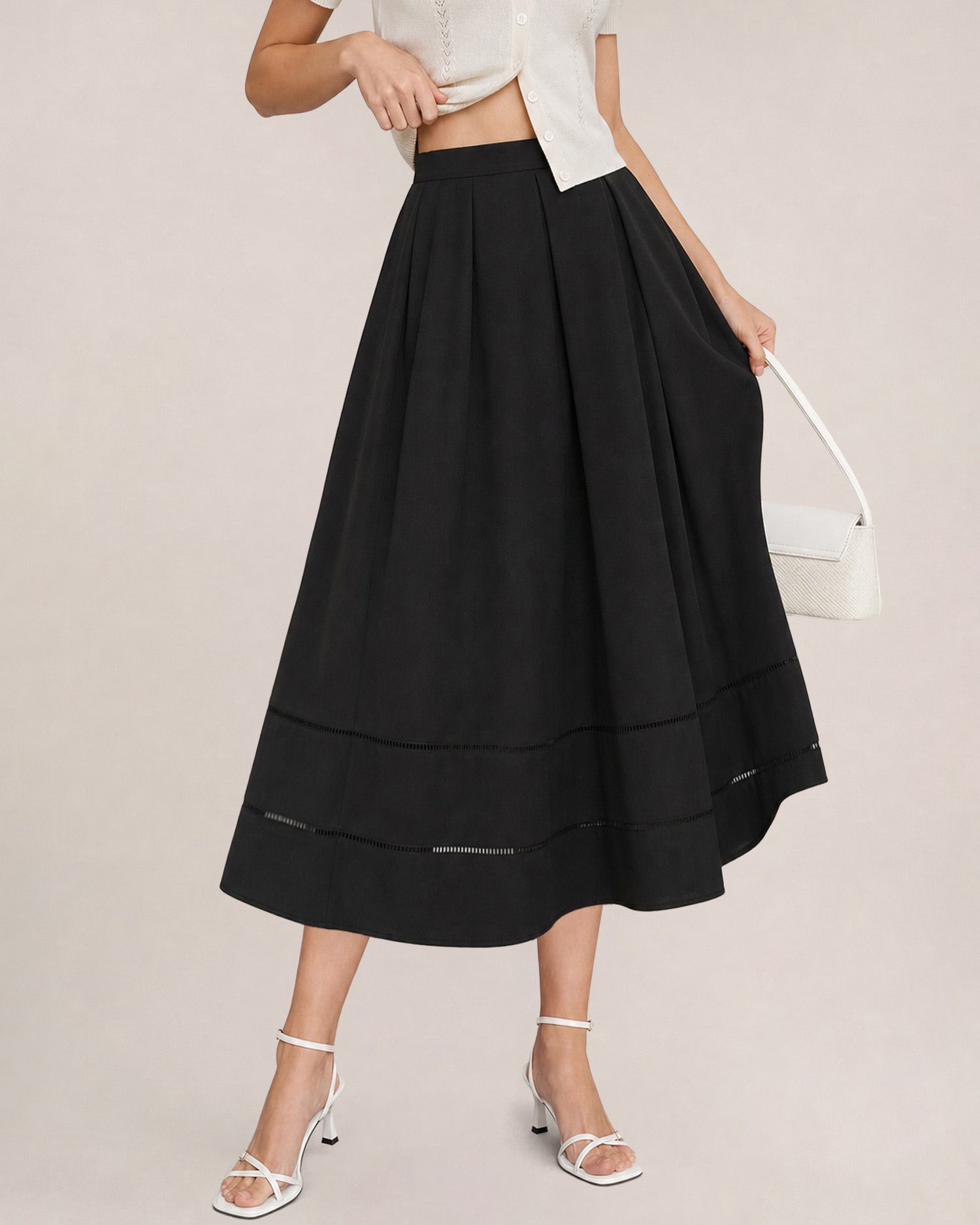 Women's Woven Polyester Skirt Bottoms - RIHOAS