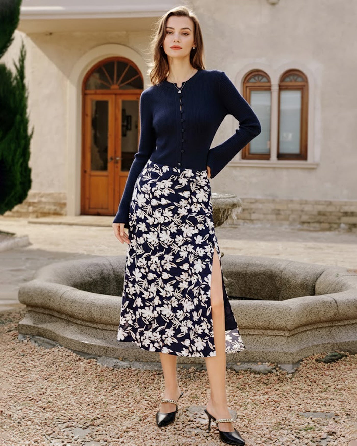 Women's Woven Polyester Skirt Bottoms - RIHOAS