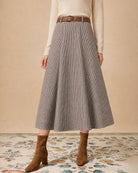Women's Woven Polyester Skirt Brown - RIHOAS